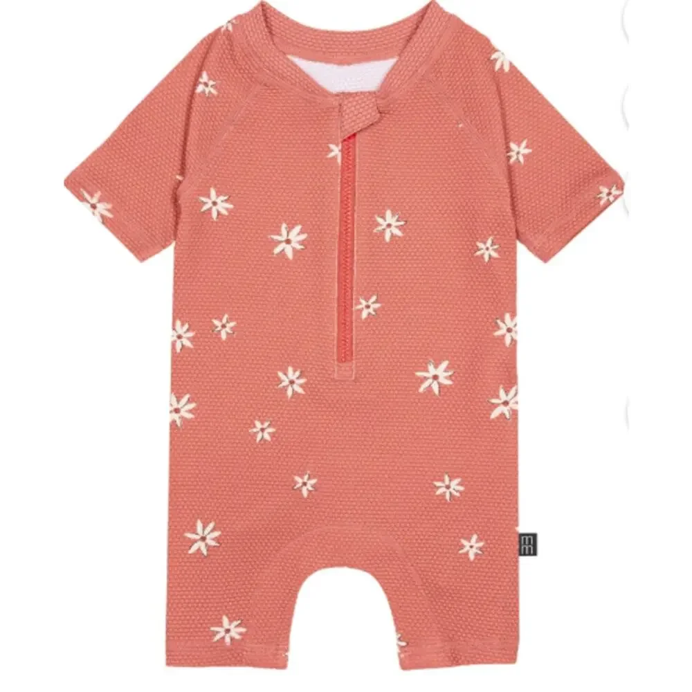 NWT Gerber Modern Moments Toddler Rashguard One-Piece Swimsuit 6/9m
